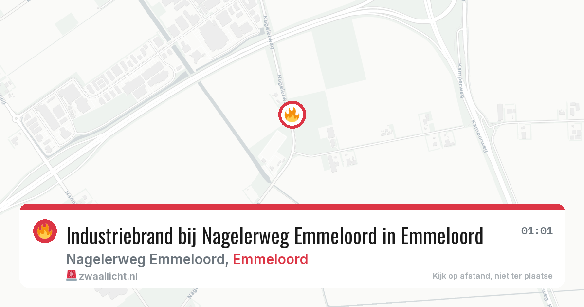 Industriebrand bij Nagelerweg Emmeloord in Emmeloord — 12 mrt 2026