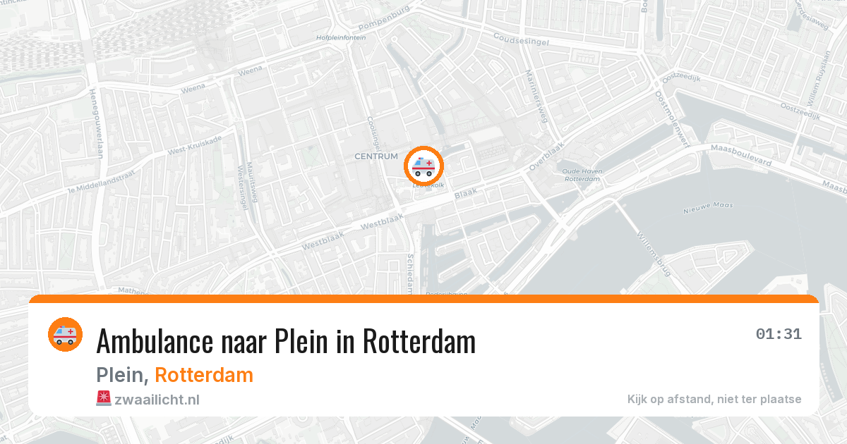 Ambulance naar Plein in Rotterdam — 10 aug 2026