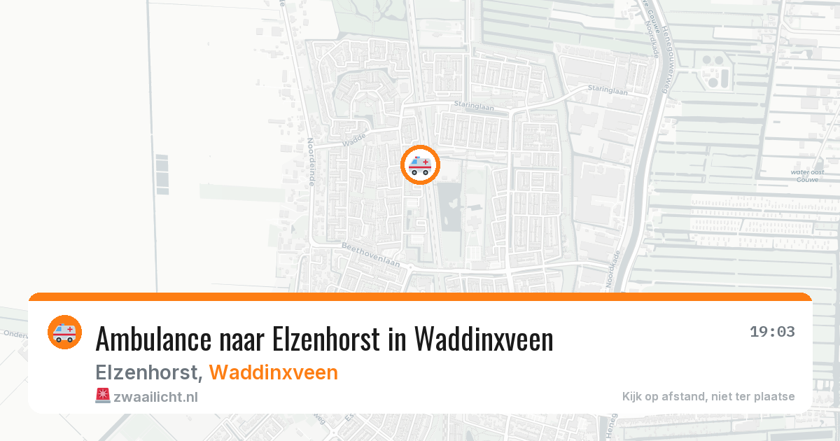 Ambulance naar Elzenhorst in Waddinxveen — 10 jul 2026