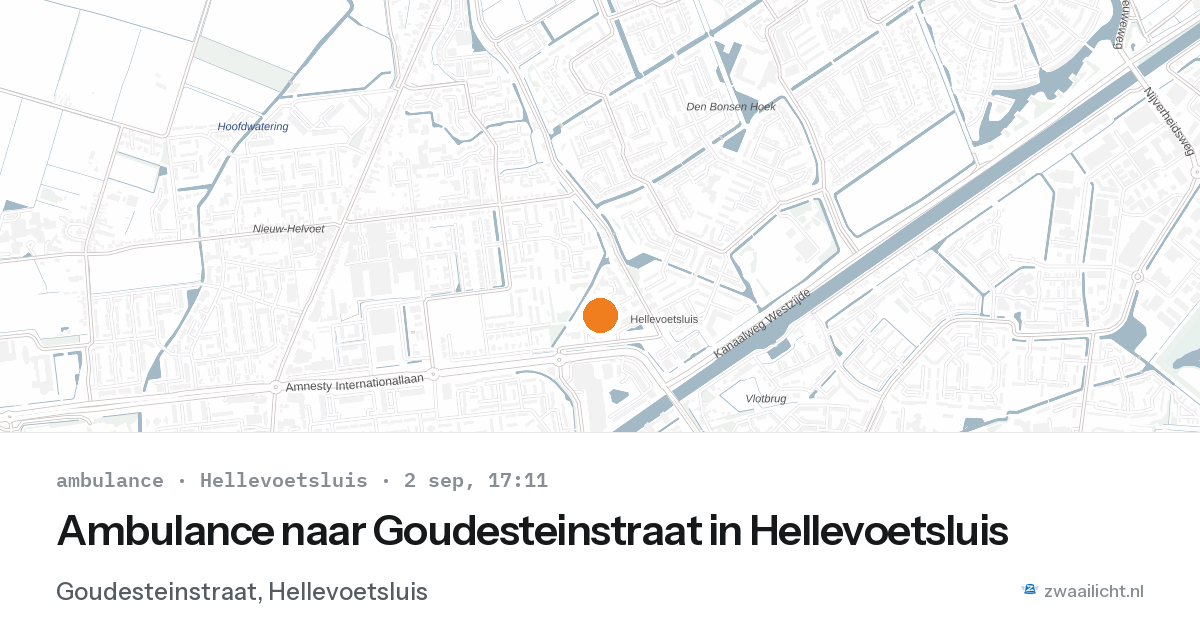 Ambulance naar Goudesteinstraat in Hellevoetsluis — 2 sep 2026
