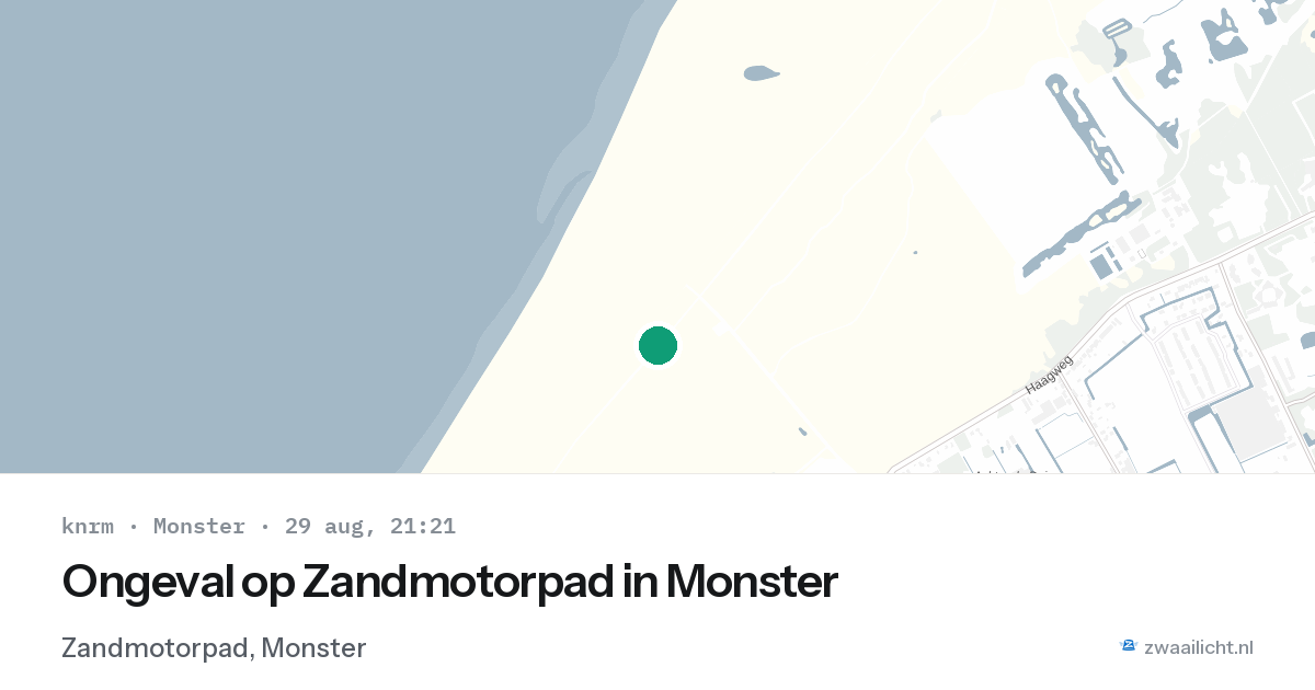 Ongeval op Zandmotorpad in Monster — 29 aug 2026