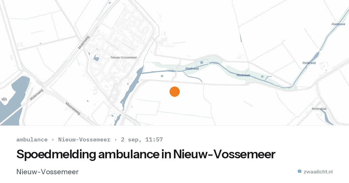 Spoedmelding ambulance in Nieuw-Vossemeer — 2 sep 2026