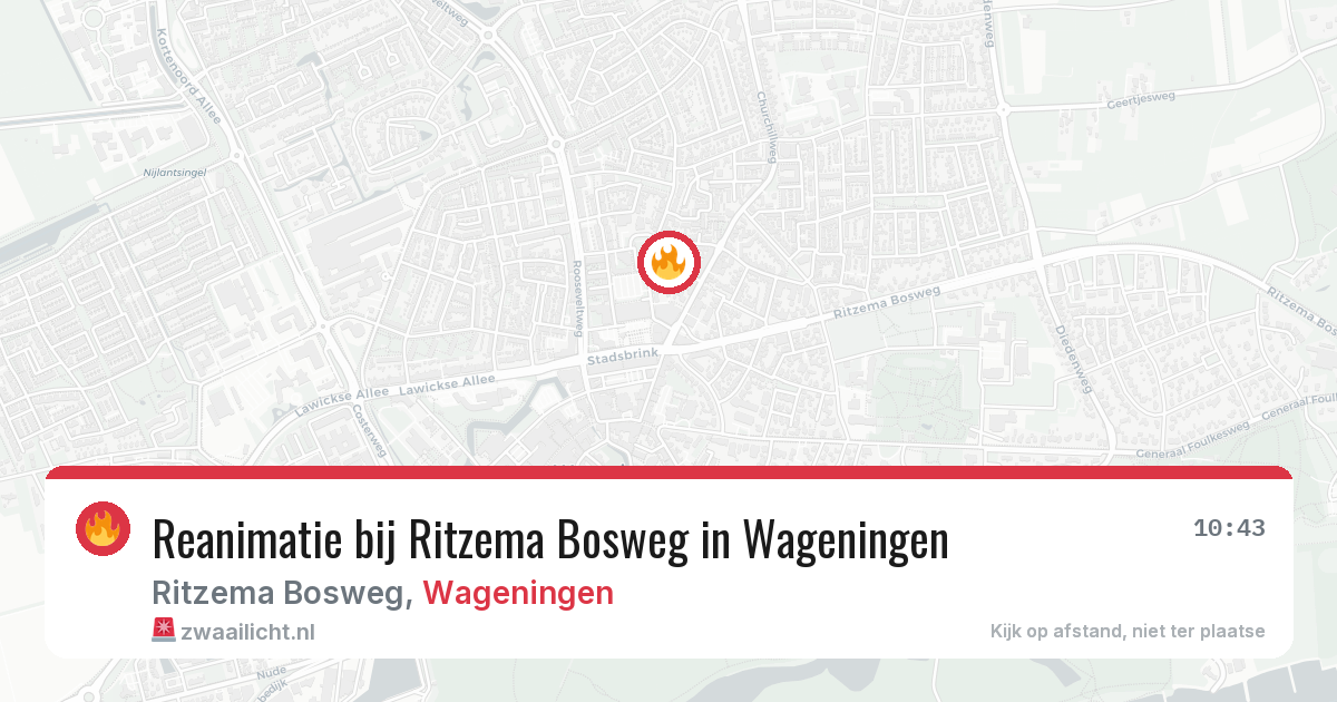 Reanimatie bij Ritzema Bosweg in Wageningen — 7 mrt 2026