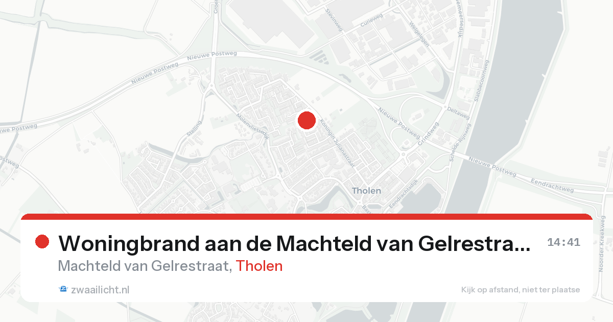Woningbrand aan de Machteld van Gelrestraat in Tholen — 15 aug 2026