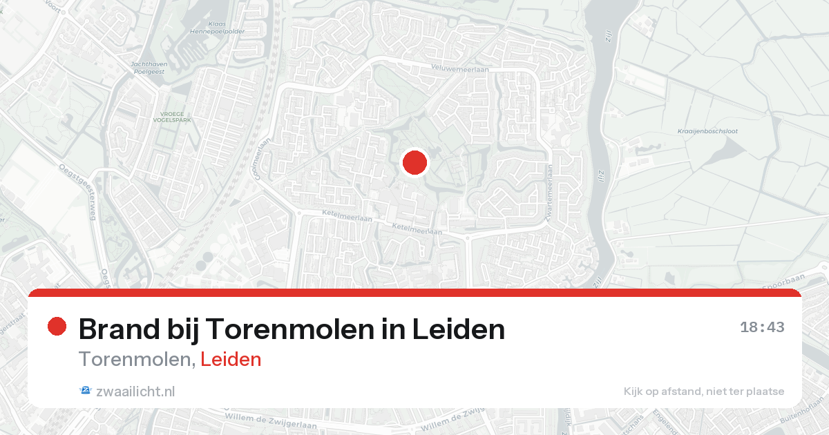 Brand bij Torenmolen in Leiden — 25 aug 2026