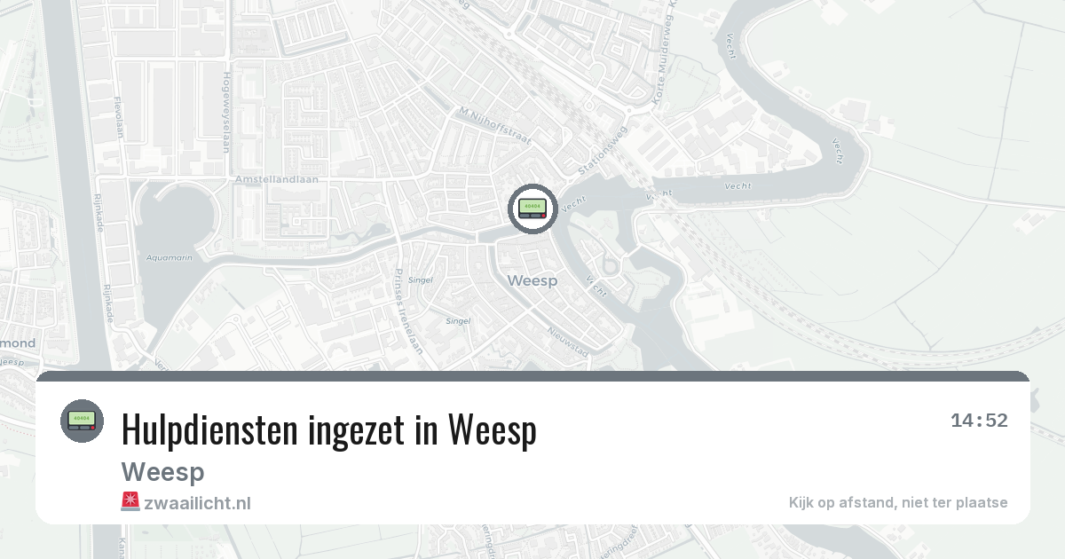 Hulpdiensten ingezet in Weesp — 30 mei 2026 | 🚨 Zwaailicht.nl