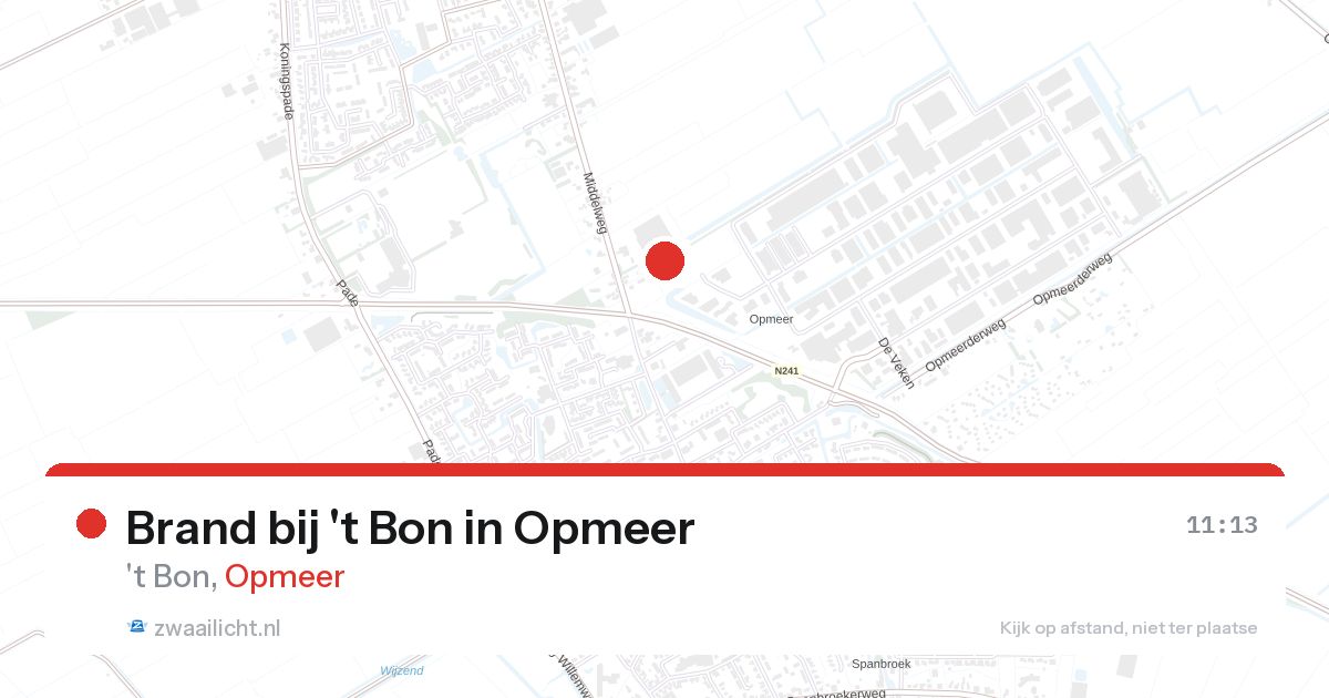 Brand bij 't Bon in Opmeer — 25 aug 2026