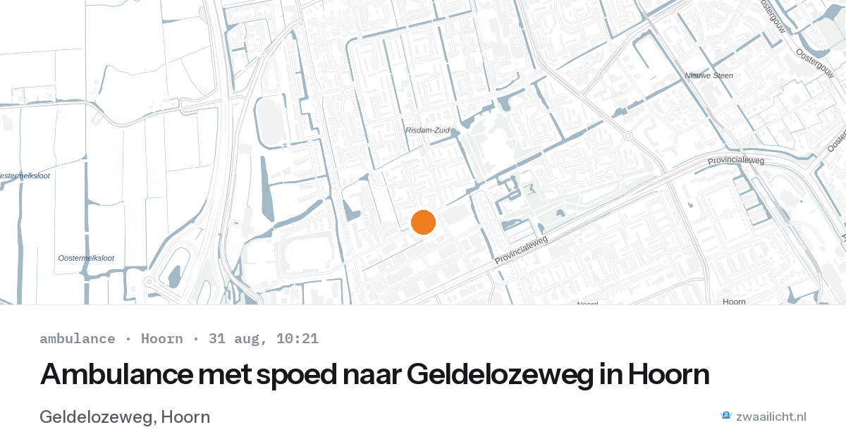 Ambulance met spoed naar Geldelozeweg in Hoorn — 31 aug 2026