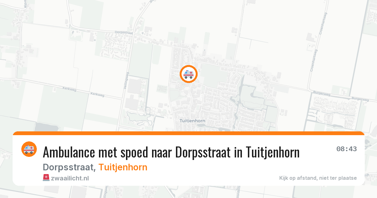 Ambulance met spoed naar Dorpsstraat in Tuitjenhorn — 21 apr 2026