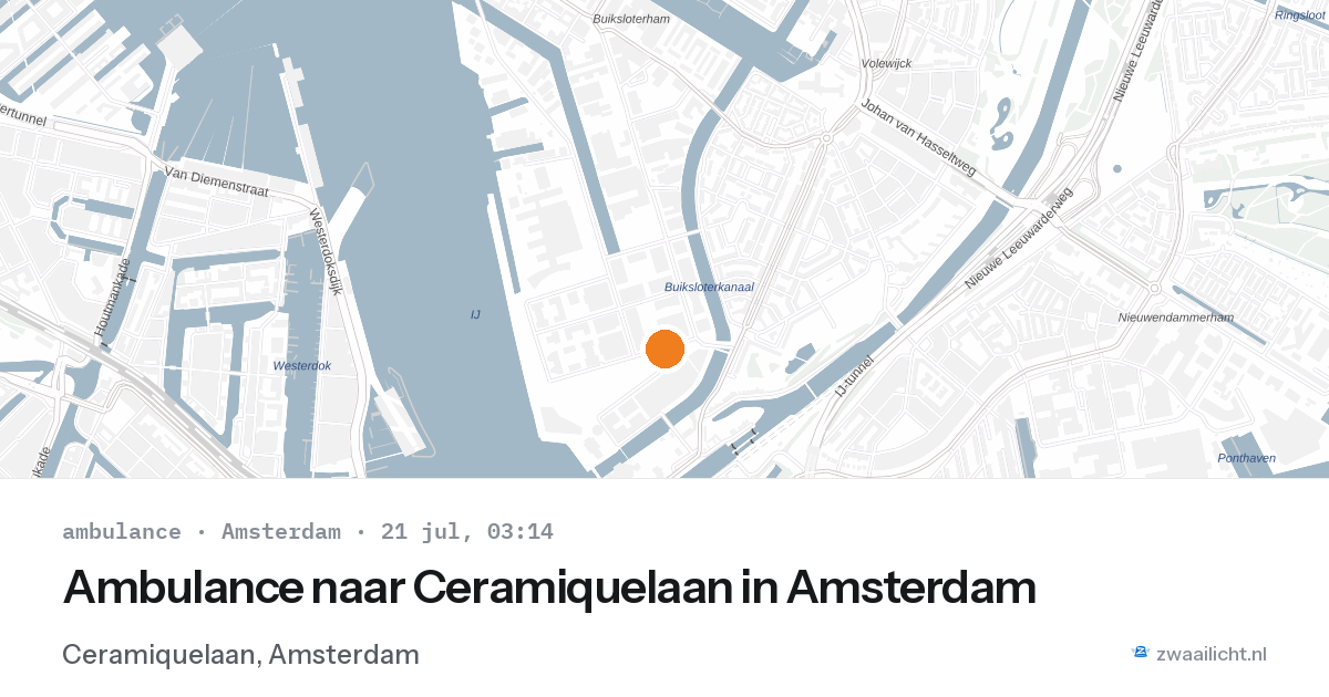 Ambulance naar Ceramiquelaan in Amsterdam — 21 jul 2026