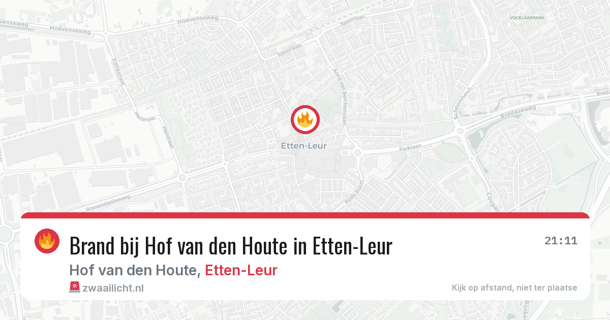 Brand bij Hof van den Houte in Etten-Leur — 9 jul 2026