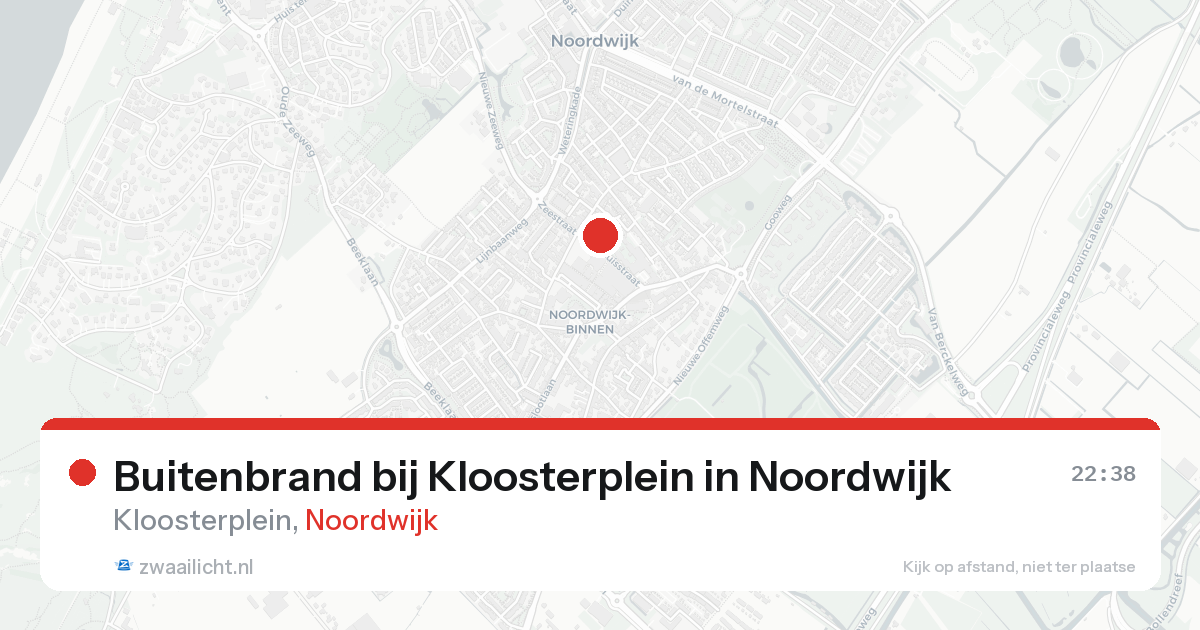 Buitenbrand bij Kloosterplein in Noordwijk — 12 mrt 2026