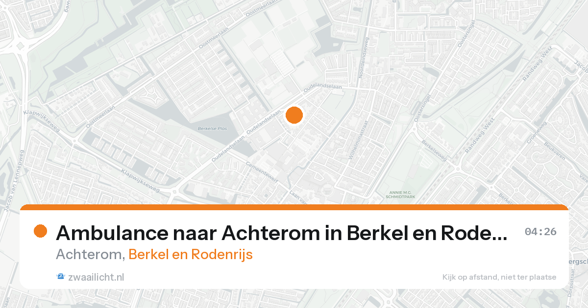 Ambulance naar Achterom in Berkel en Rodenrijs — 21 aug 2026