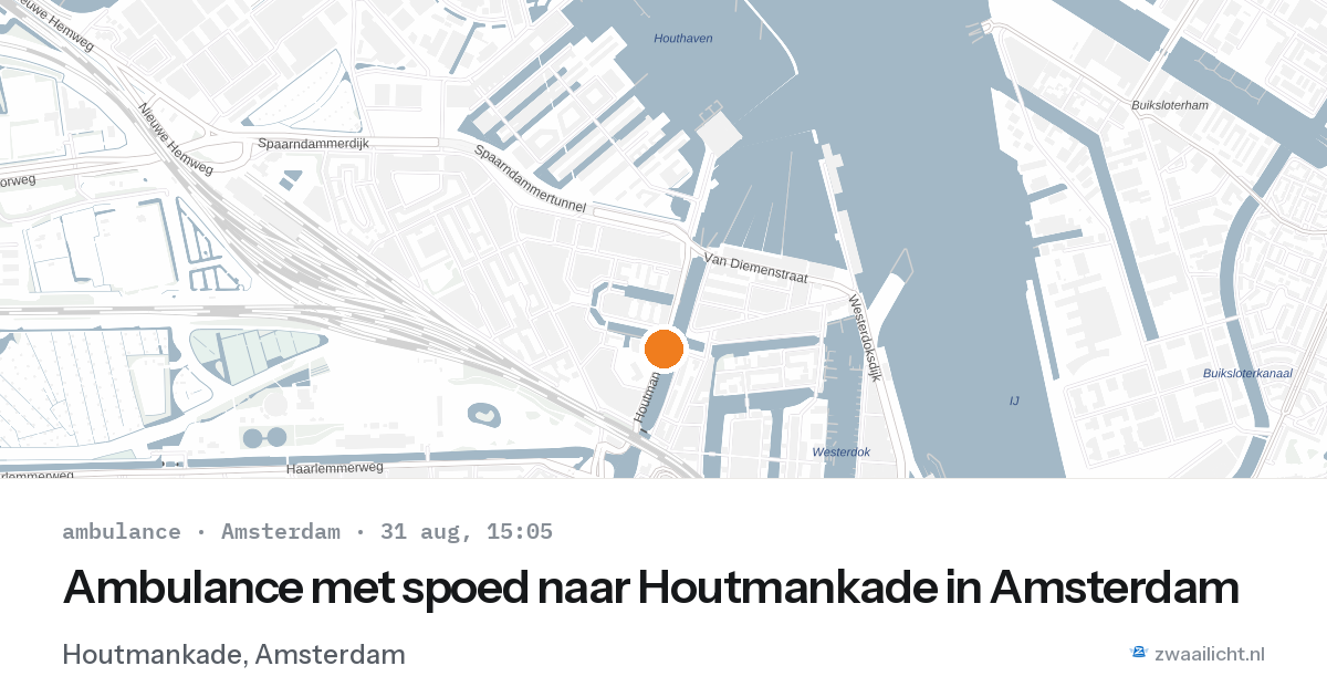 Ambulance met spoed naar Houtmankade in Amsterdam — 31 aug 2026