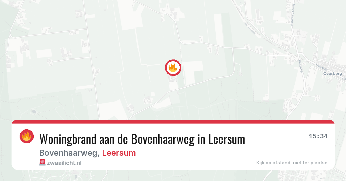 Woningbrand aan de Bovenhaarweg in Leersum — 29 jul 2026