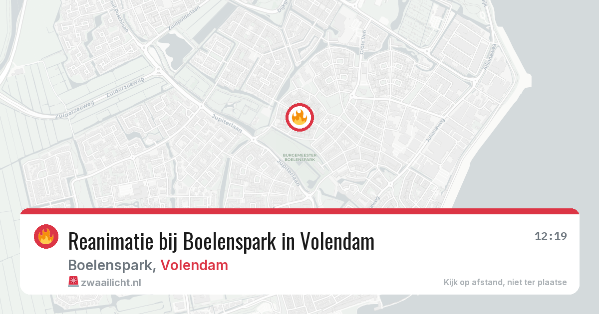 Reanimatie bij Boelenspark in Volendam — 22 mrt 2026