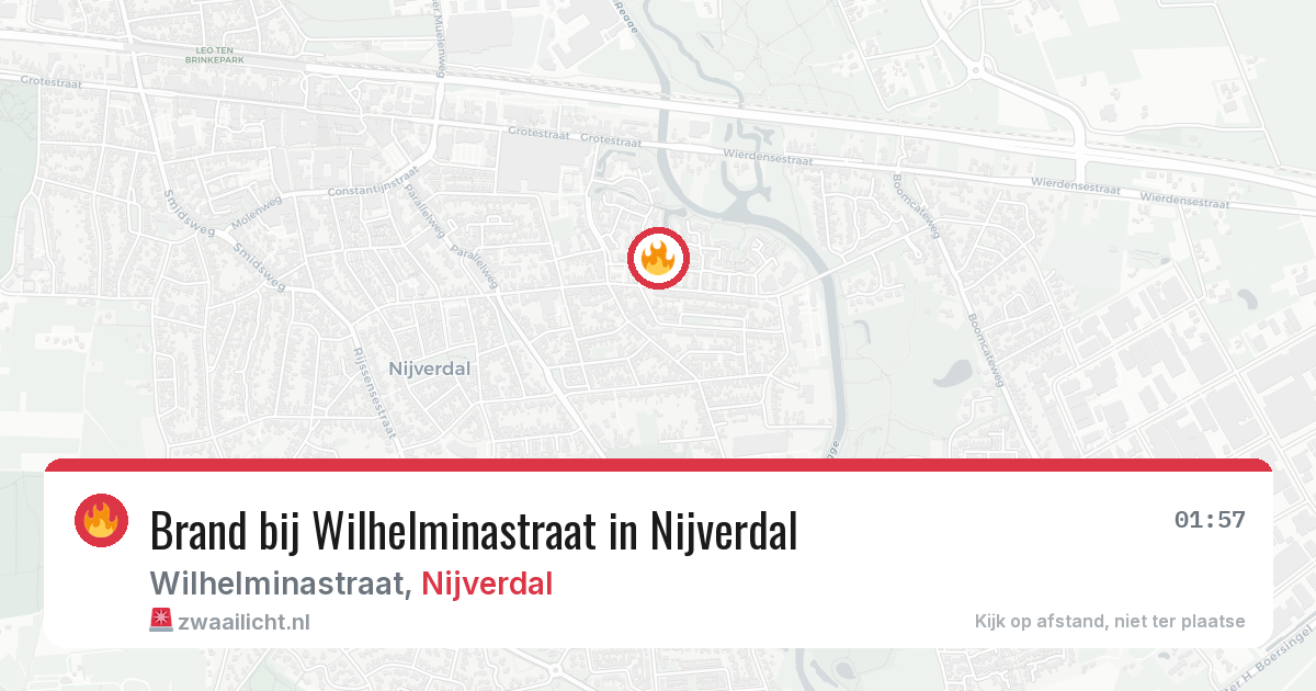 Brand bij Wilhelminastraat in Nijverdal — 13 mei 2026