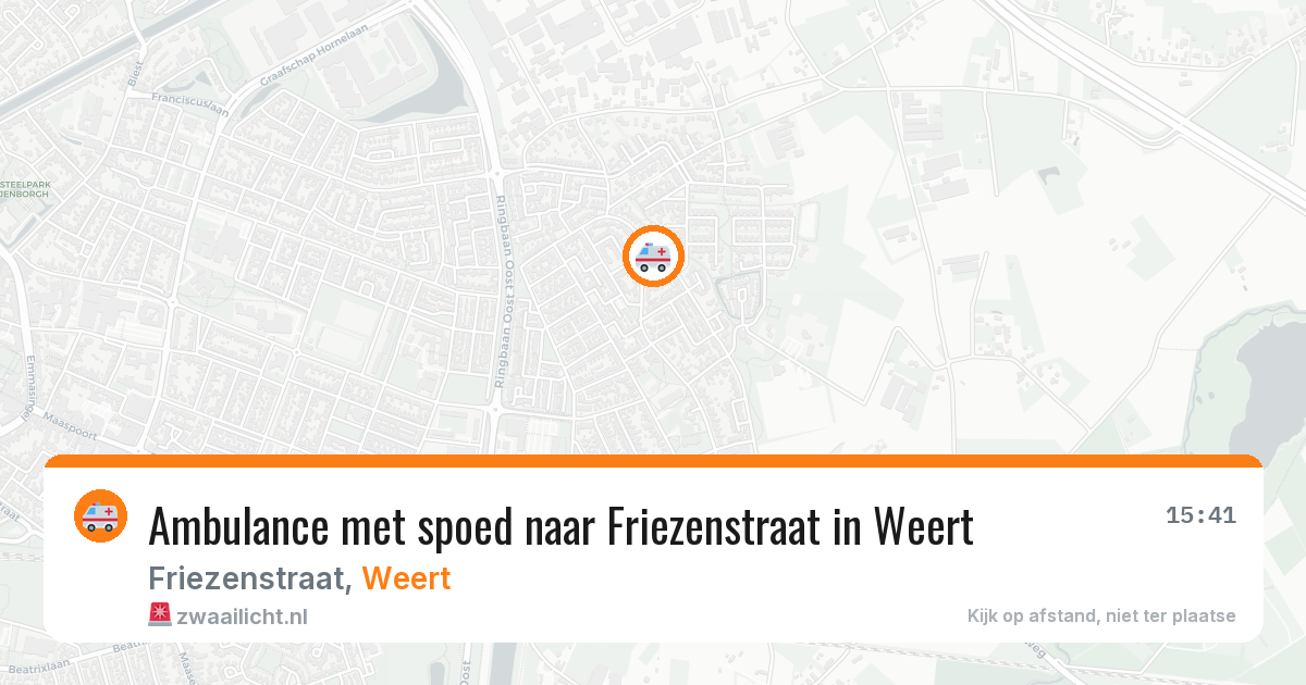 Ambulance met spoed naar Friezenstraat in Weert — 26 jun 2026