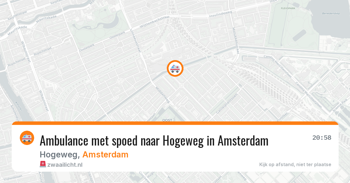 Ambulance met spoed naar Hogeweg in Amsterdam — 20 jun 2026