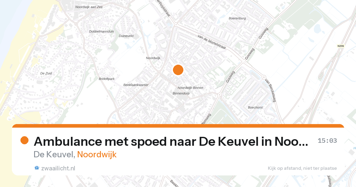 Ambulance met spoed naar De Keuvel in Noordwijk — 23 jul 2026