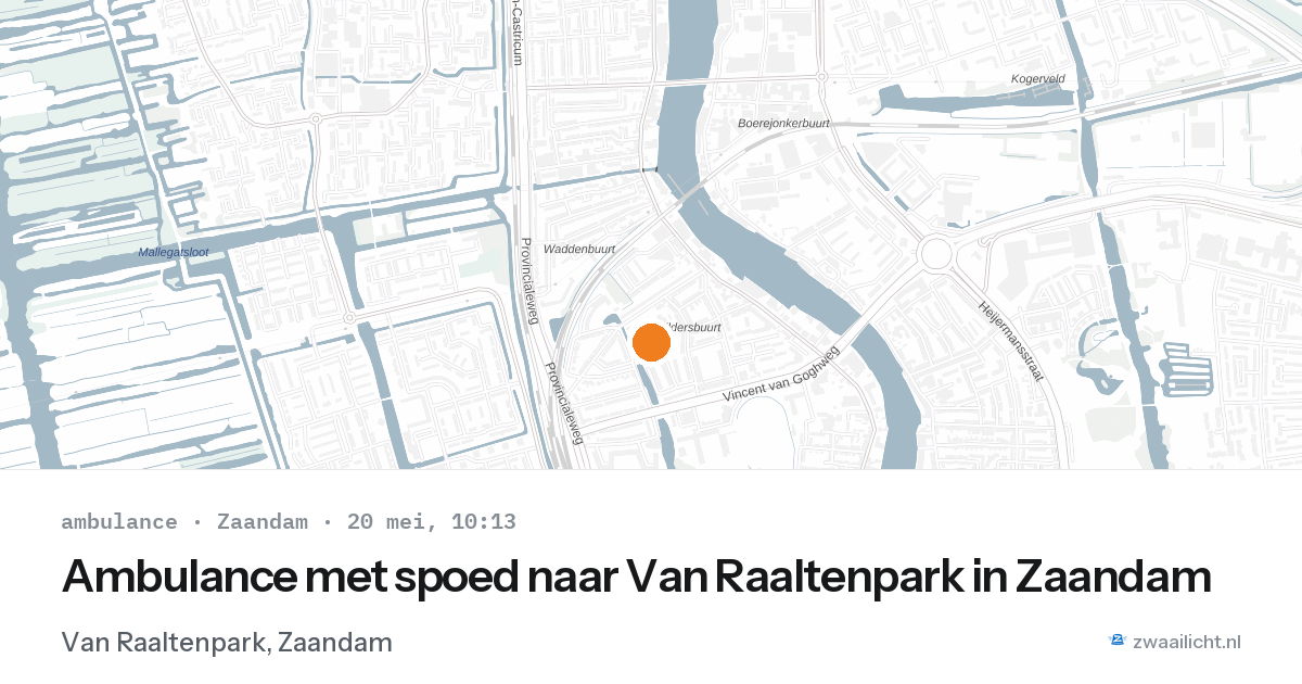 Ambulance met spoed naar Van Raaltenpark in Zaandam — 20 mei 2026
