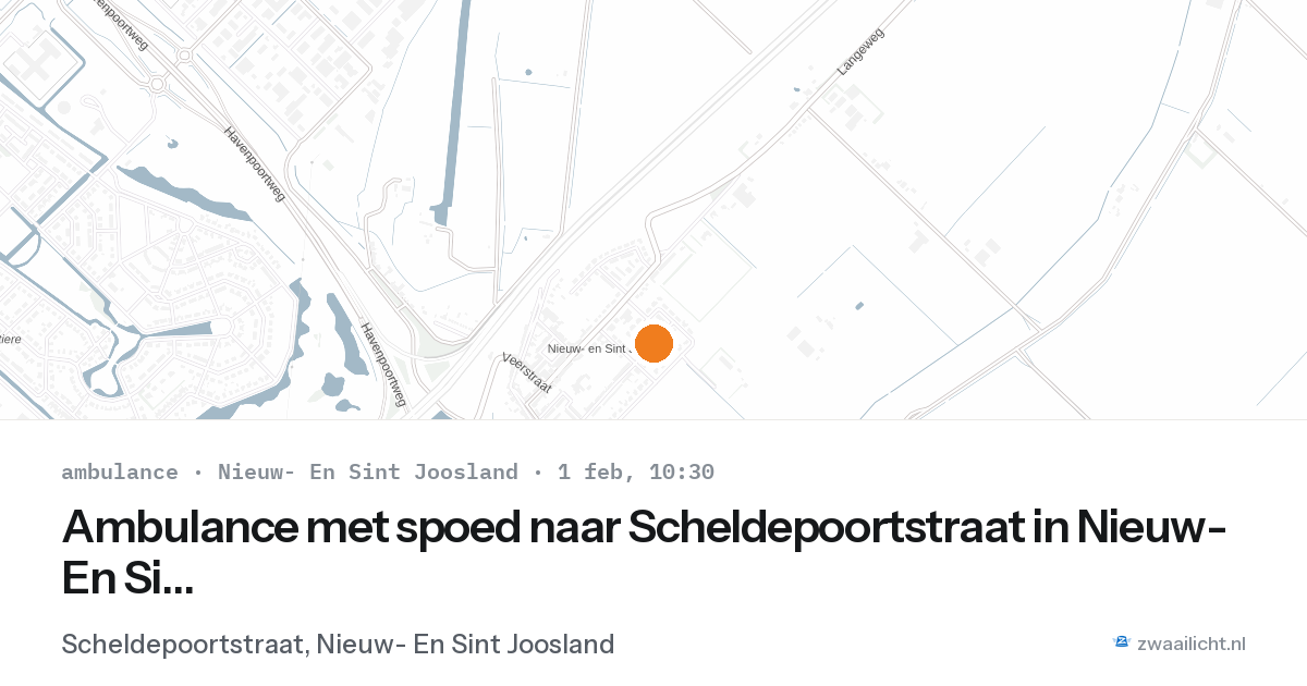Ambulance met spoed naar Scheldepoortstraat in Nieuw- En Sint Joosland — 1 feb 2026