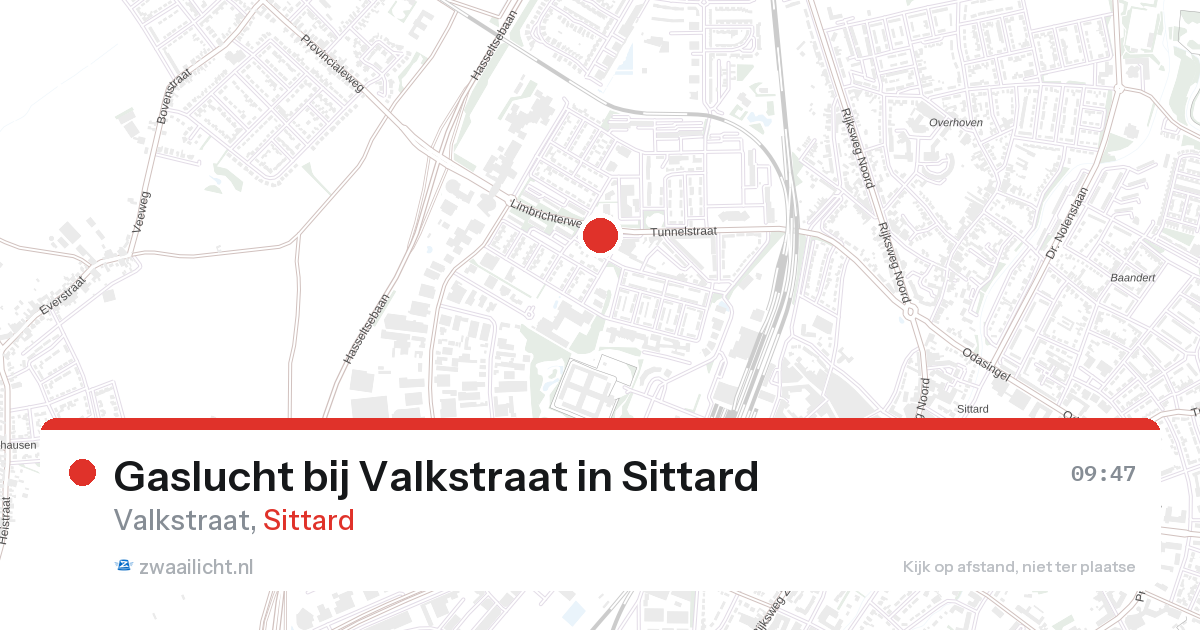 Gaslucht bij Valkstraat in Sittard — 26 aug 2026