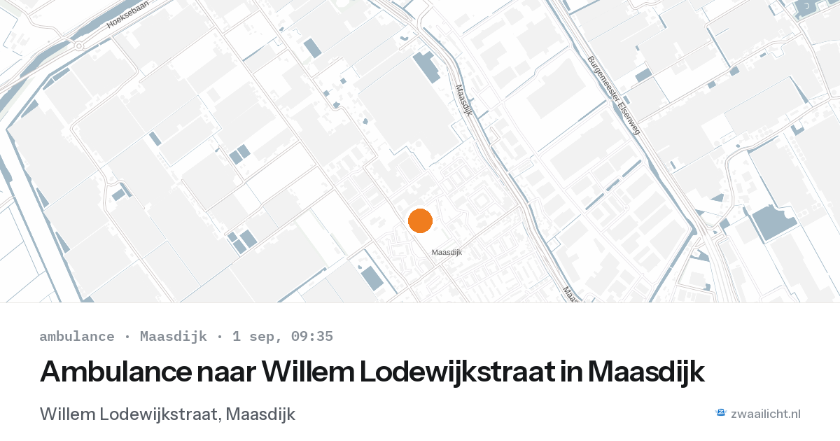 Ambulance naar Willem Lodewijkstraat in Maasdijk — 1 sep 2026
