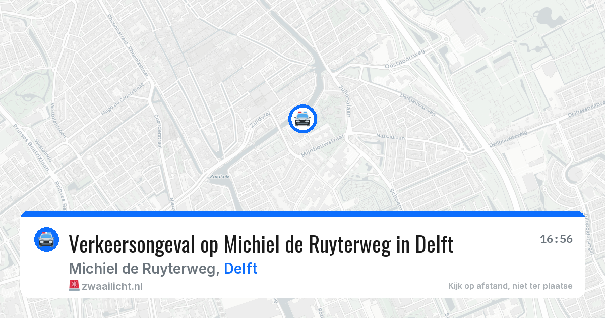 Verkeersongeval op Michiel de Ruyterweg in Delft — 25 apr 2026