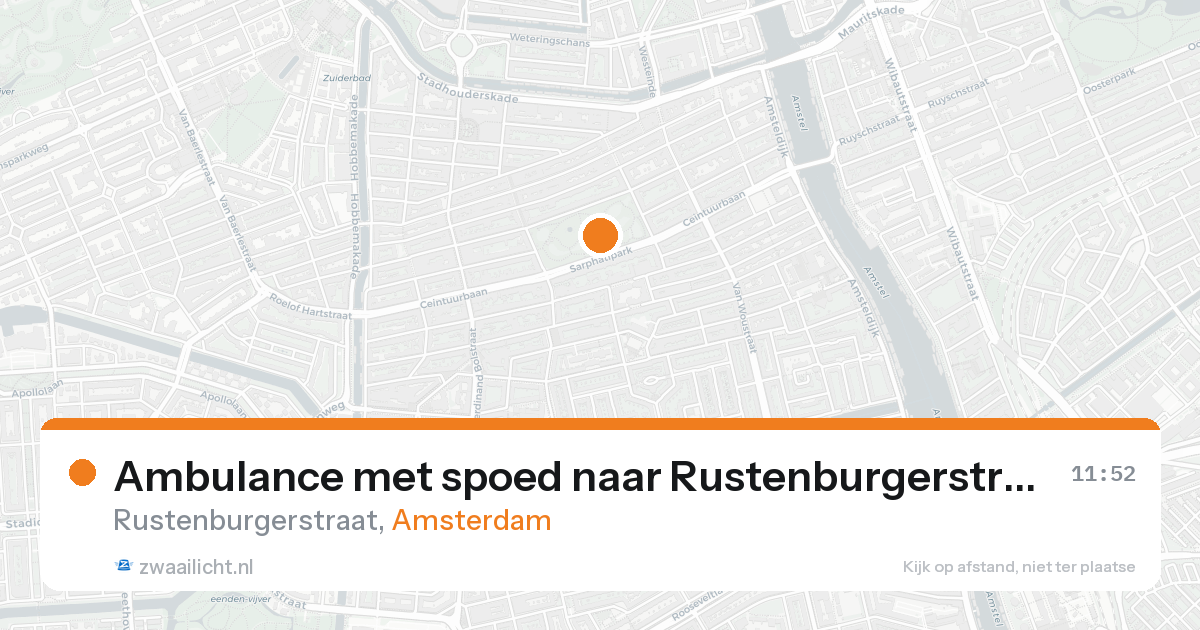 Ambulance met spoed naar Rustenburgerstraat in Amsterdam — 19 aug 2026