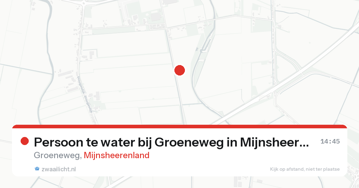Persoon te water bij Groeneweg in Mijnsheerenland — 16 aug 2026