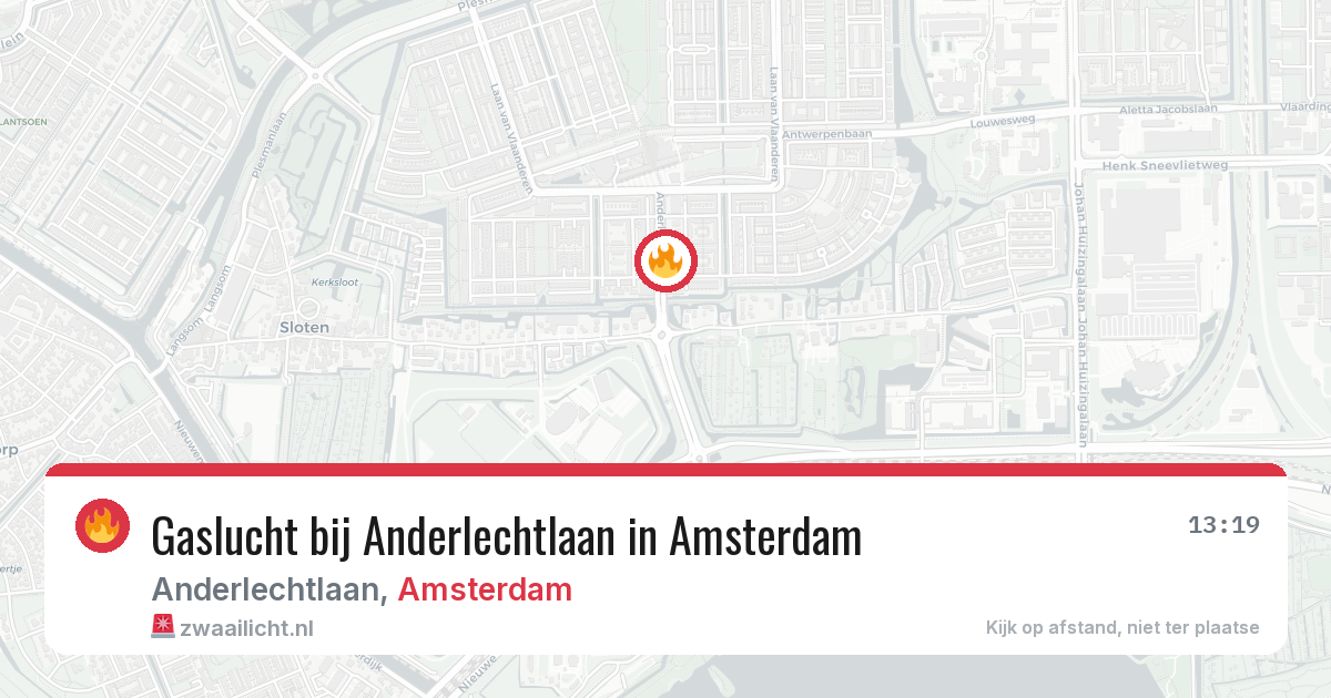 Gaslucht bij Anderlechtlaan in Amsterdam — 1 apr 2026