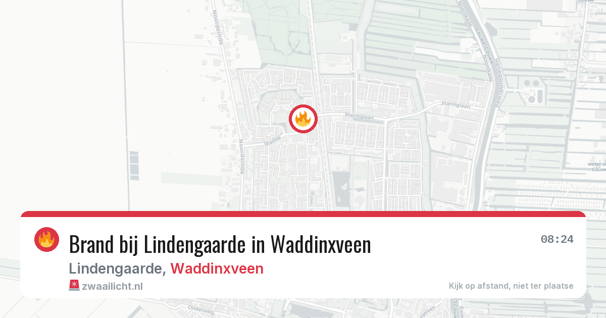 Brand bij Lindengaarde in Waddinxveen — 30 jul 2026