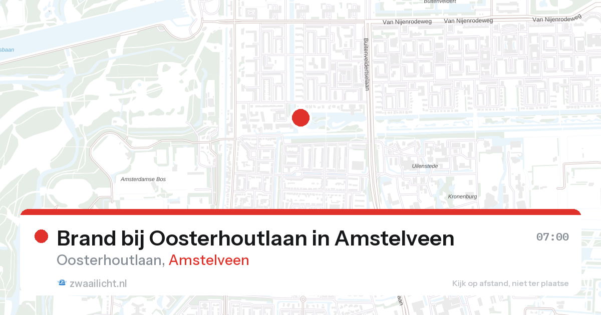 Brand bij Oosterhoutlaan in Amstelveen — 24 jun 2026