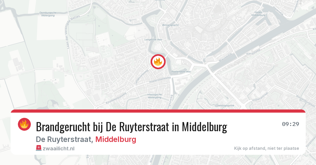 Brandgerucht bij De Ruyterstraat in Middelburg — 24 jun 2026
