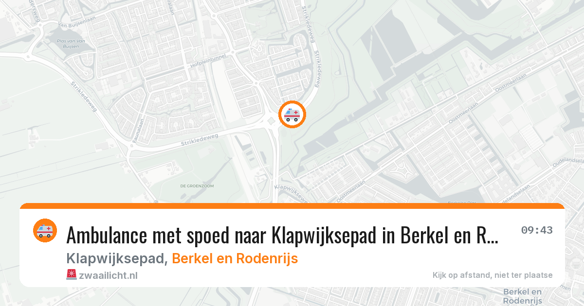 Ambulance met spoed naar Klapwijksepad in Berkel en Rodenrijs — 23 jun 2026
