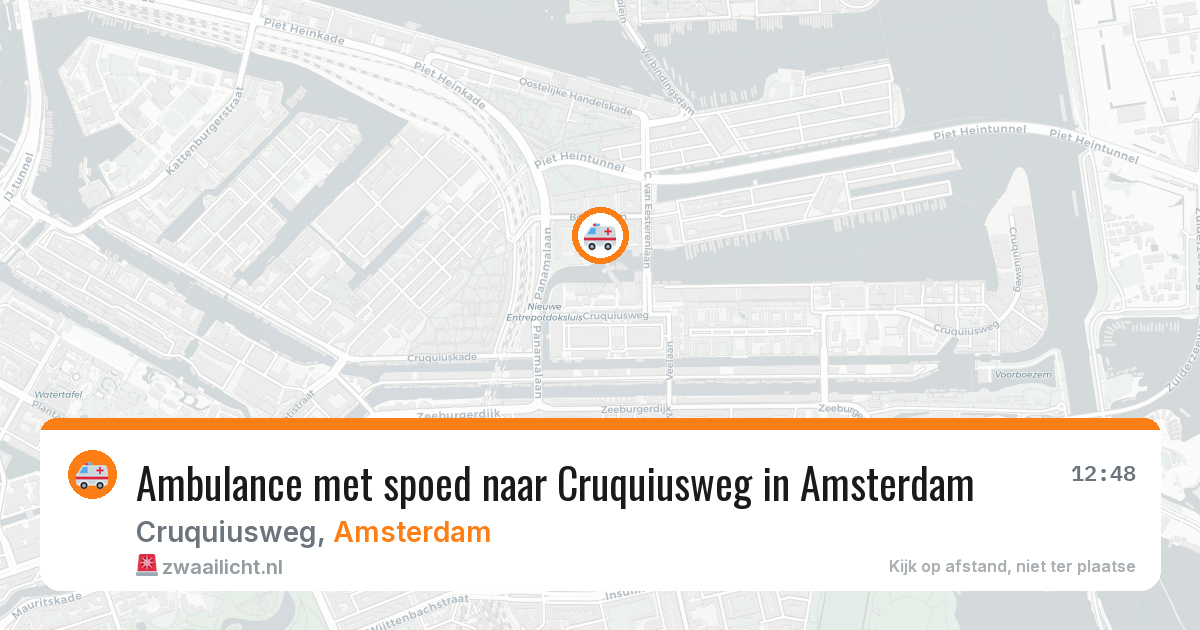 Ambulance met spoed naar Cruquiusweg in Amsterdam — 30 jul 2026