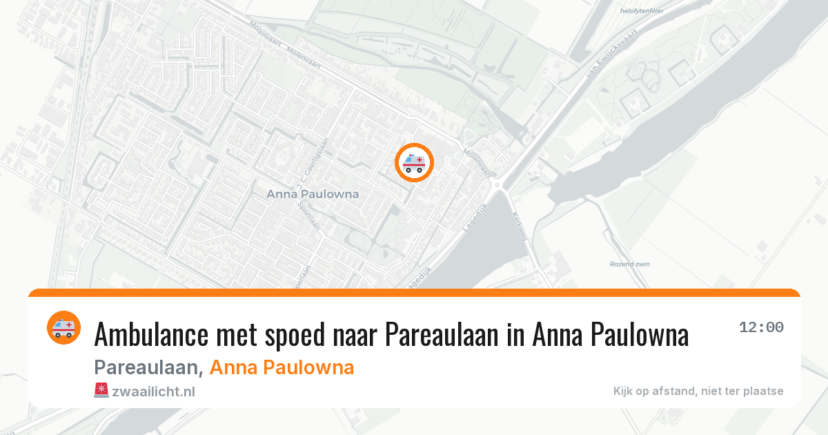Ambulance met spoed naar Pareaulaan in Anna Paulowna — 21 jun 2026
