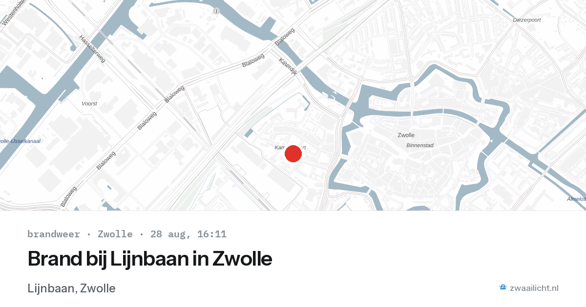 Brand bij Lijnbaan in Zwolle — 28 aug 2026
