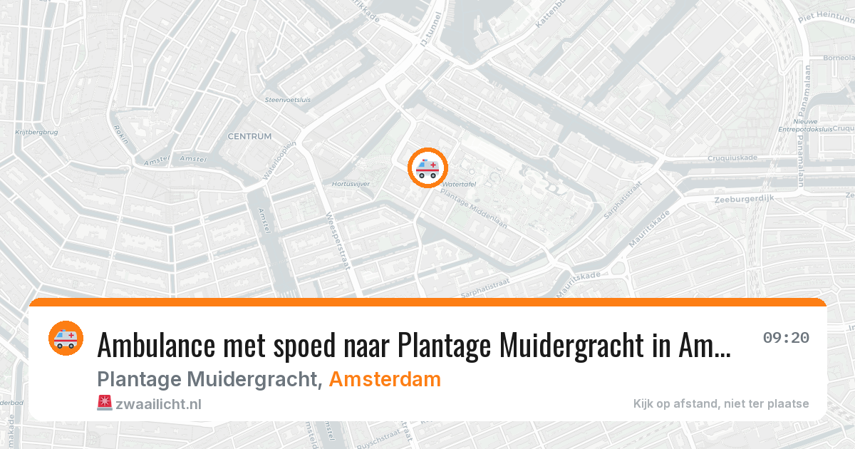Ambulance met spoed naar Plantage Muidergracht in Amsterdam — 30 jul 2026