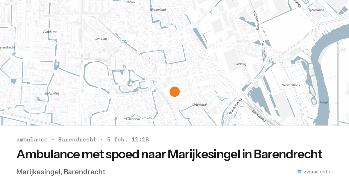 Ambulance met spoed naar Marijkesingel in Barendrecht — 5 feb 2026