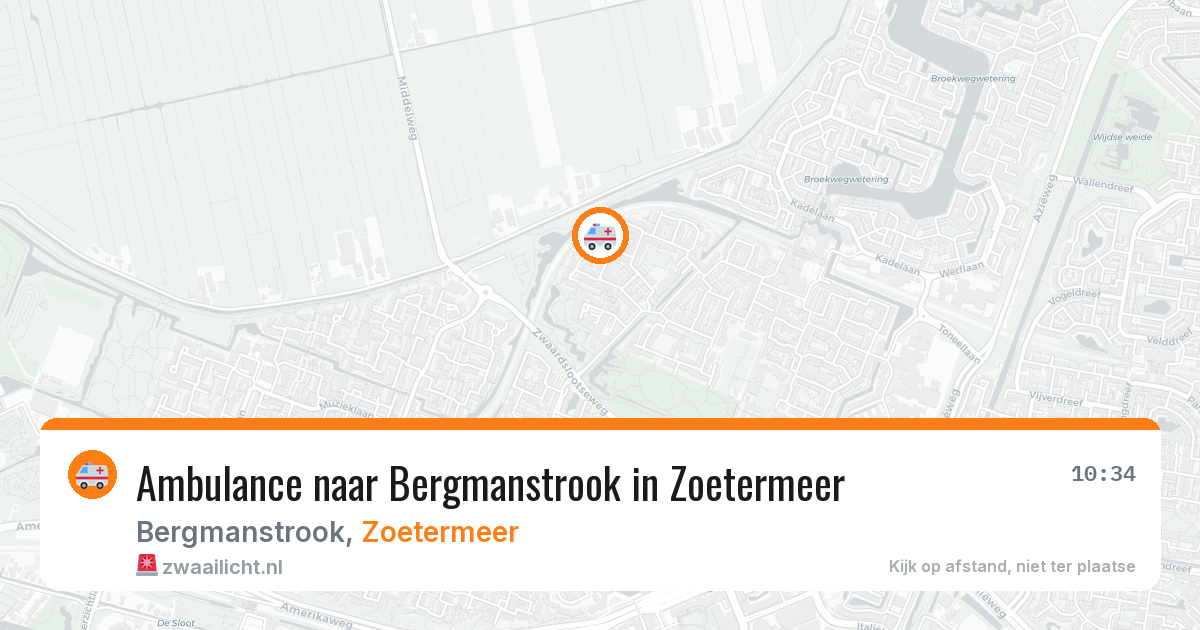Ambulance naar Bergmanstrook in Zoetermeer — 12 aug 2026