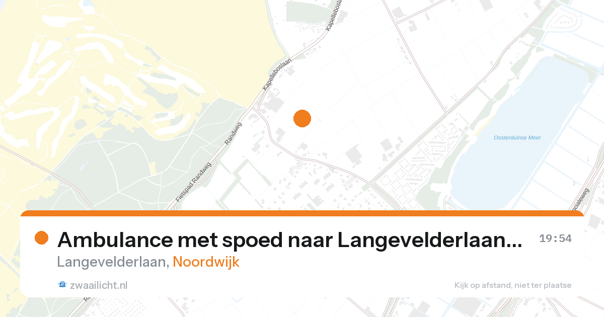 Ambulance met spoed naar Langevelderlaan in Noordwijk — 28 aug 2026