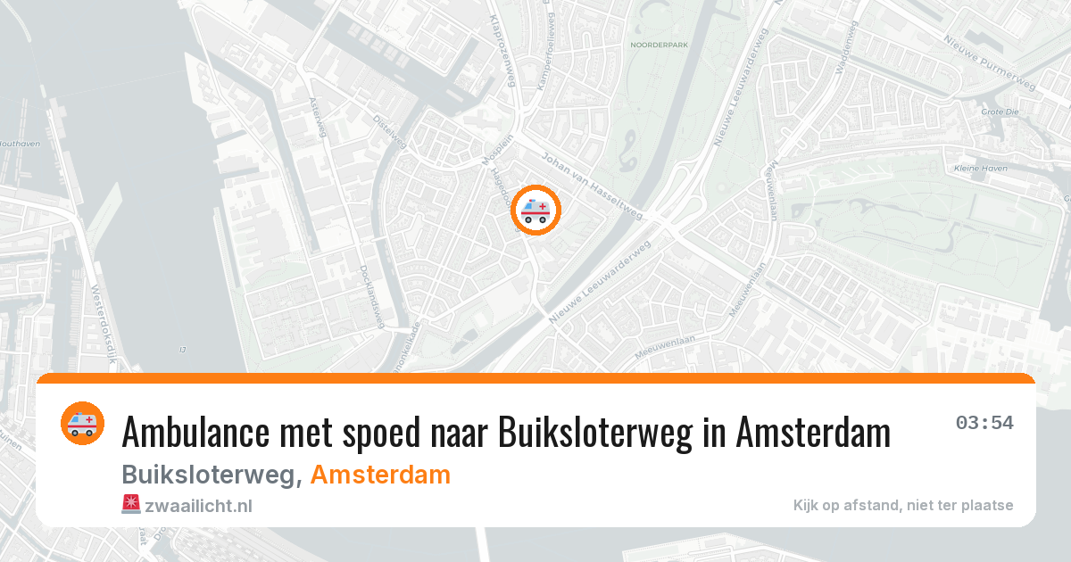 Ambulance met spoed naar Buiksloterweg in Amsterdam — 14 aug 2026