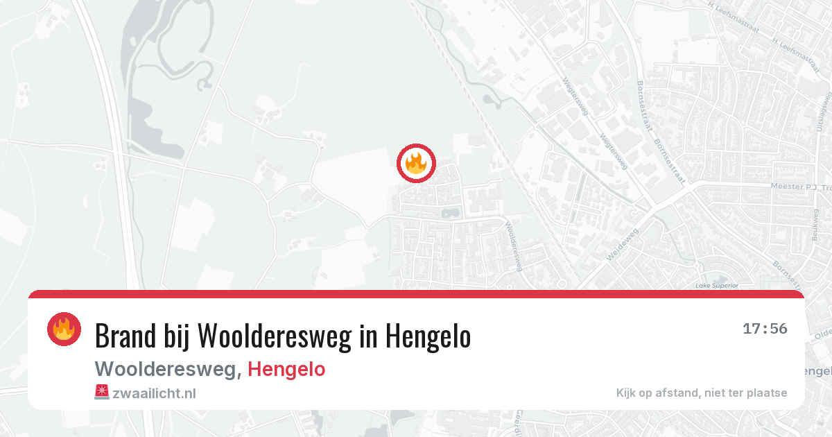 Brand bij Woolderesweg in Hengelo — 13 aug 2026