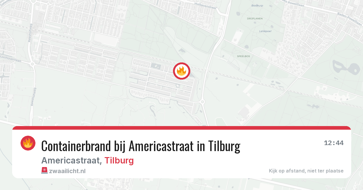 Containerbrand bij Americastraat in Tilburg — 4 jul 2026