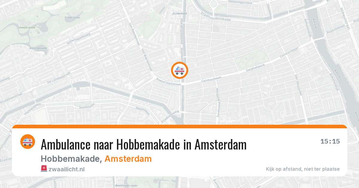 Ambulance naar Hobbemakade in Amsterdam — 9 aug 2026