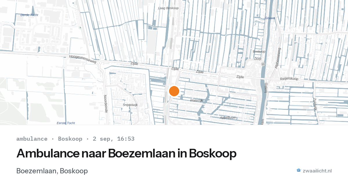 Ambulance naar Boezemlaan in Boskoop — 2 sep 2026