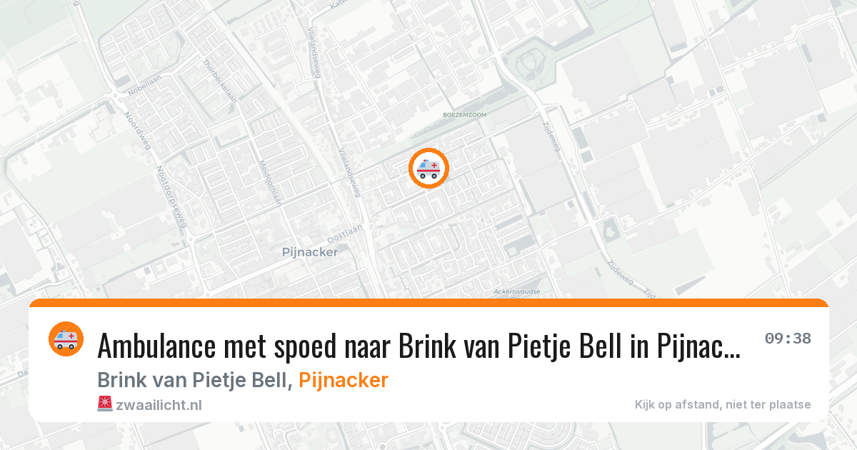 Ambulance met spoed naar Brink van Pietje Bell in Pijnacker — 25 jun 2026