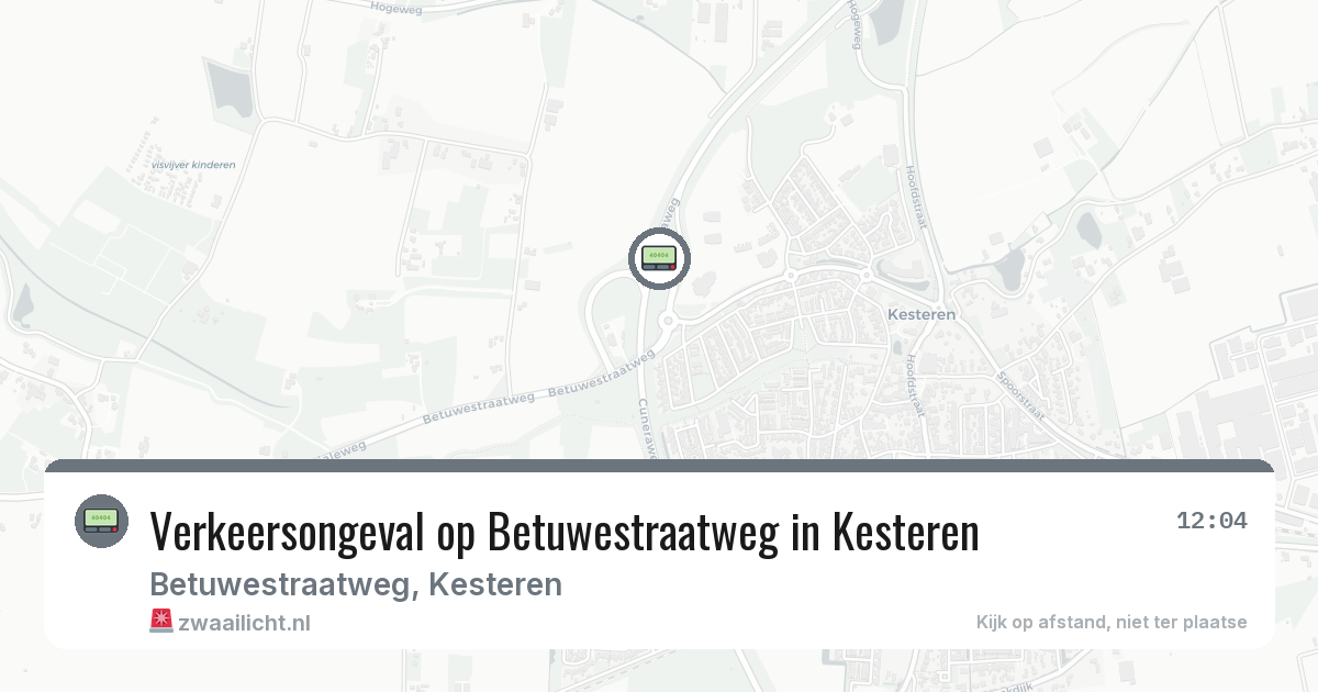Verkeersongeval op Betuwestraatweg in Kesteren — 13 feb 2026